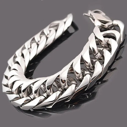 16/19/21mm Stainless Steel Mens Silver Curb Cuban Chain Bracelet/Necklace 7"-24"