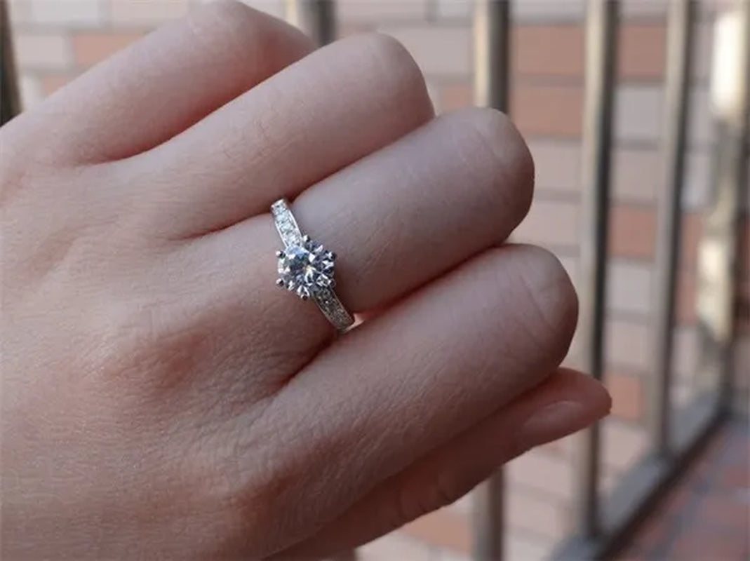 2016 Brand Female Fashion ring 1ct Cz diamond ring 925 Sterling Silver ring Engagement Wedding Band Ring for Women finger ring  RW1219