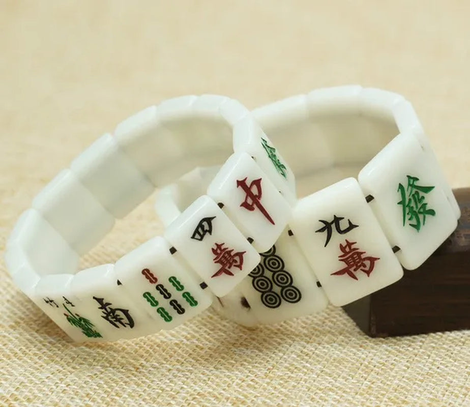 Creative Retro Chinese Style Mahjong Bangles Mah Jongg Bracelet for Men Women Gifts