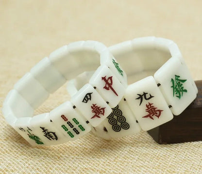 Creative Retro Chinese Style Mahjong Bangles Mah Jongg Bracelet for Men Women Gifts
