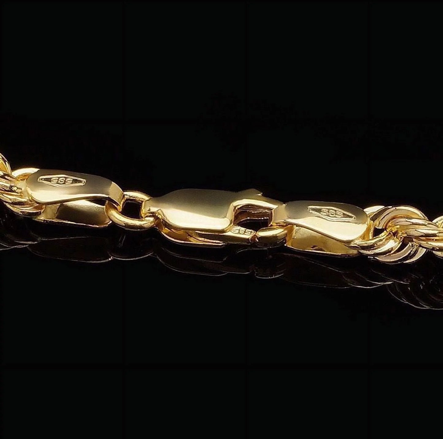 14K Yellow Gold 3.5Mm Rope Link Chain Necklace 16"-28" REAL GOLD