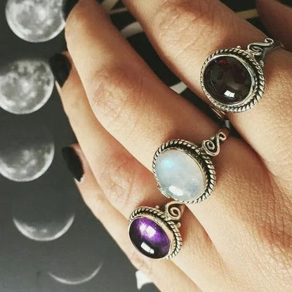 Vintage Amazing Natural Moonstone Ring Anniversary Gift Princess Engagement Bridal Wedding Valentine'S Day Commitment Ring Jewelry Size 4-12 Aneis Femininos
