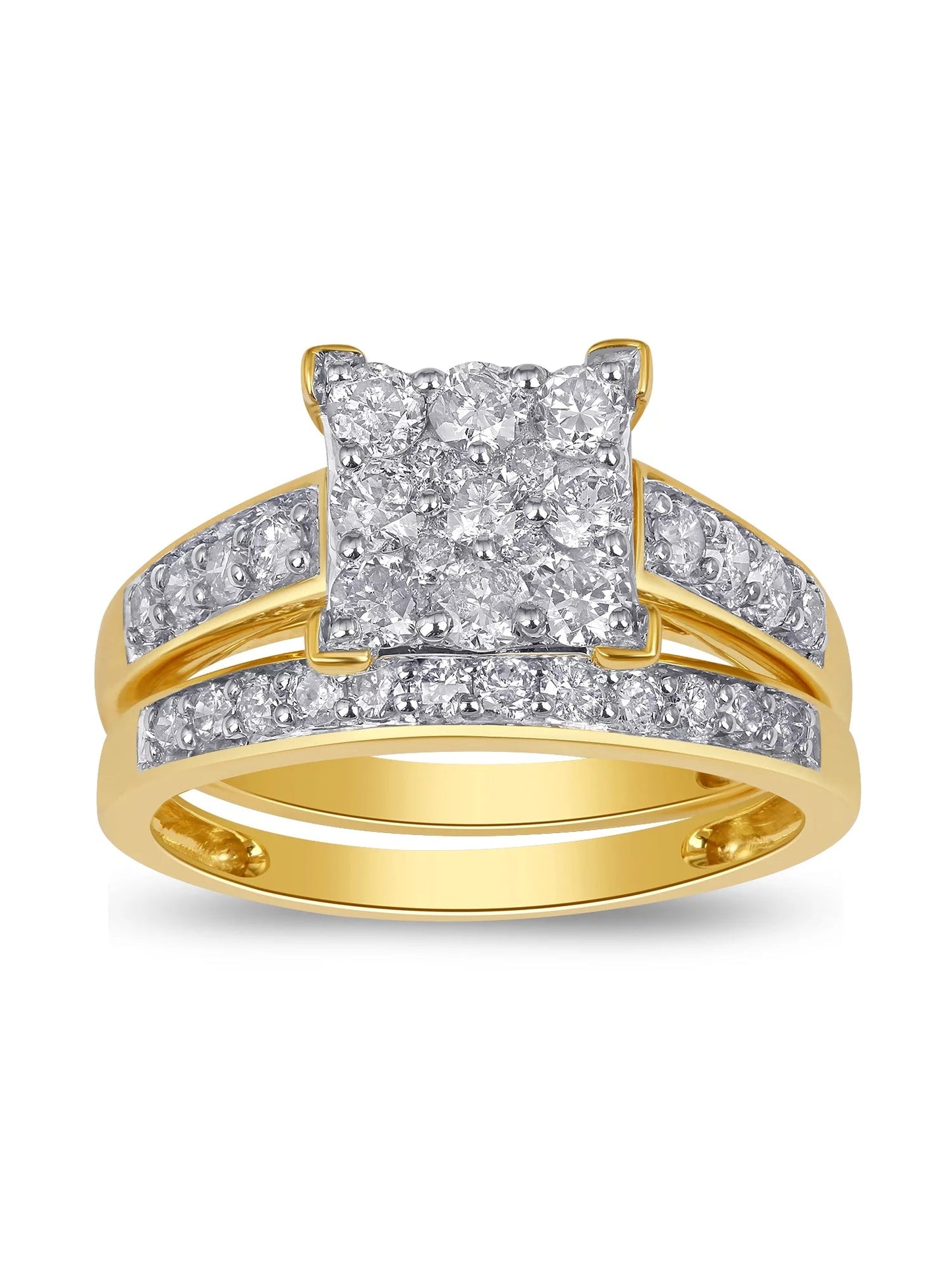 1.00 Carat T.W. Diamond Wedding Ring Set in 10K Yellow Gold (L, I2-I3)