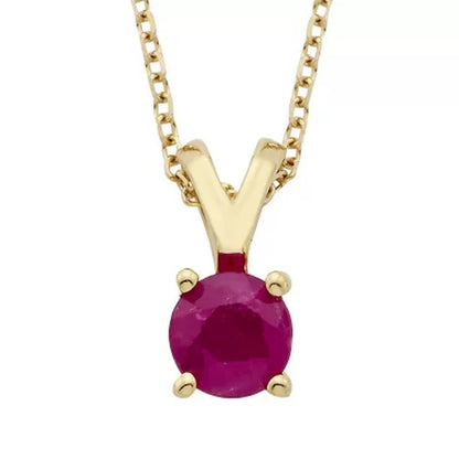 4.5Mm round Ruby Pendant in 14K Gold