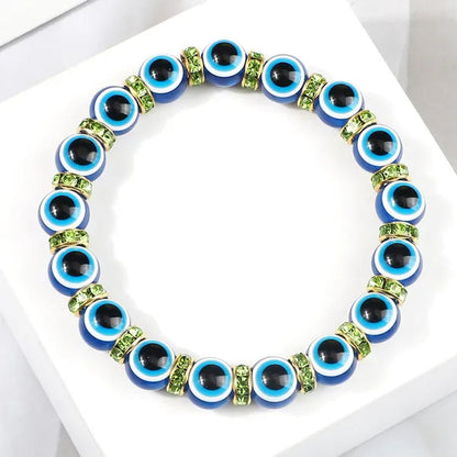 New Fashion Crystal Turkish Lucky Evil Eye Bracelets Blue Evil Eye Bead Bracelet Men Women Handmade Lucky Jewelry Charm Bracelet Female Dropshipping