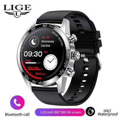 LIGE Newest Bluetooth Call Smart Watches for Men Sports Fitness Tracker Waterproof Smartwatch Large HD Screen Health Bracelet Montre Connecter