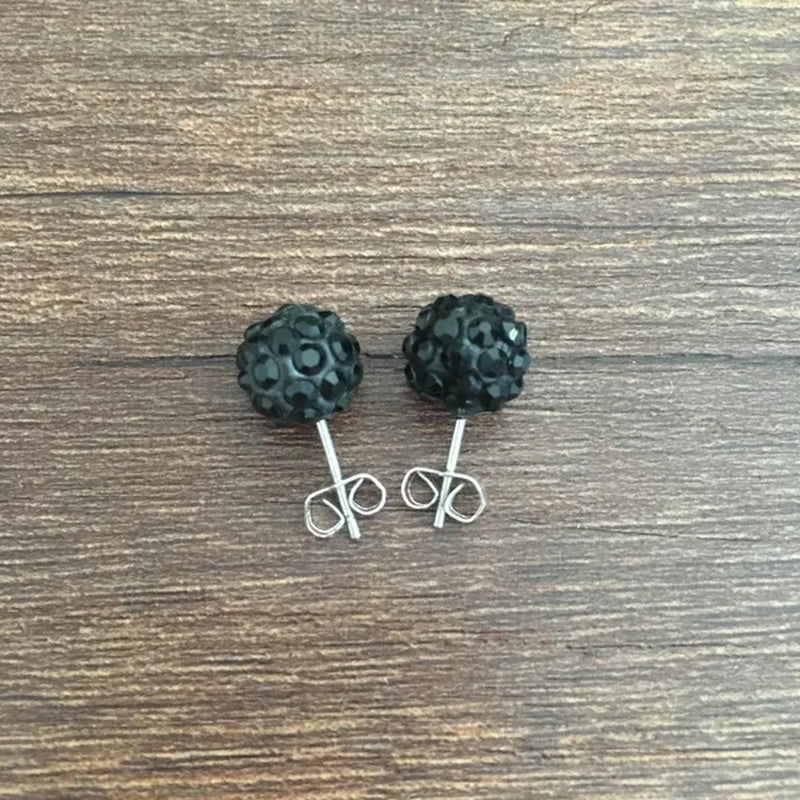 925 Sterling Silver Earrings Super Flash Diamond Earrings Full Diamond Earrings Shambala Ball Pendientes