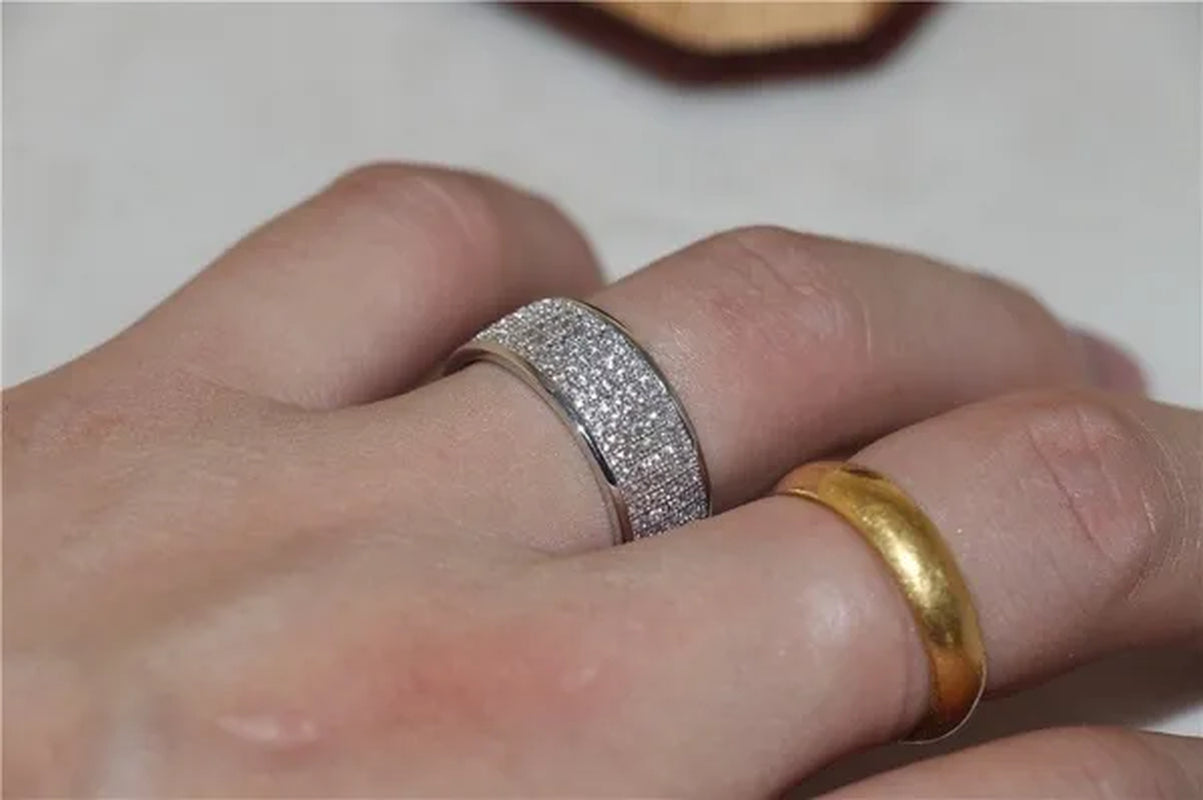 Vojo Hot Sale White Sapphire Diamond Wedding Band Rings Engagement Anniversary Party Jewelry gift