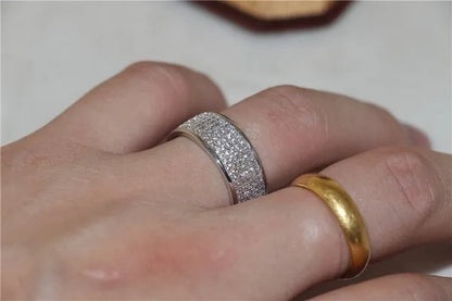 Vojo Hot Sale White Sapphire Diamond Wedding Band Rings Engagement Anniversary Party Jewelry gift
