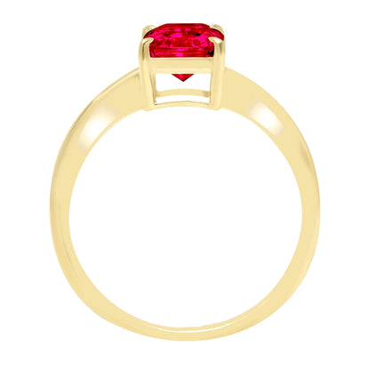 1.0Ct Radiant Cut Simulated Tourmaline 14K Yellow Gold Anniversary Engagement Ring Size 10.5