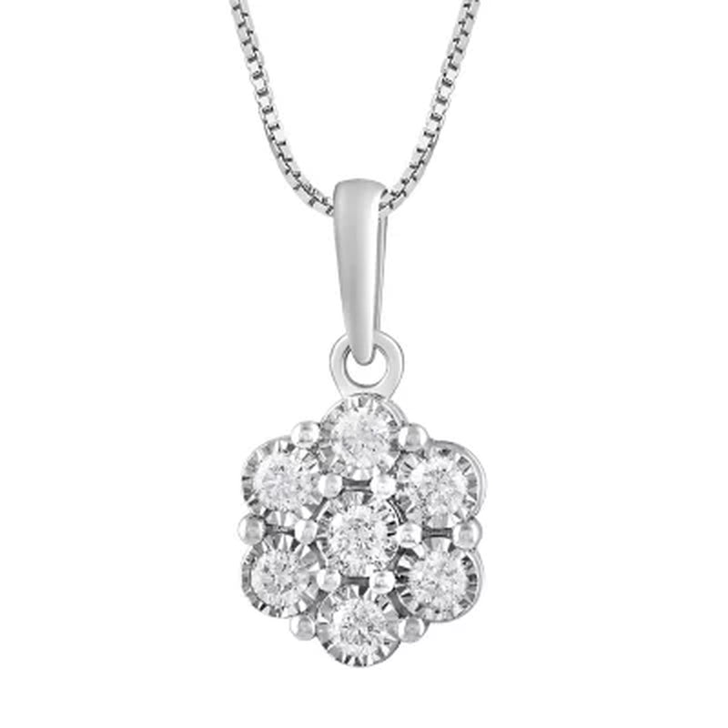 0.50 CT. T.W. Diamond Pendant & Earring Set in 14K White Gold
