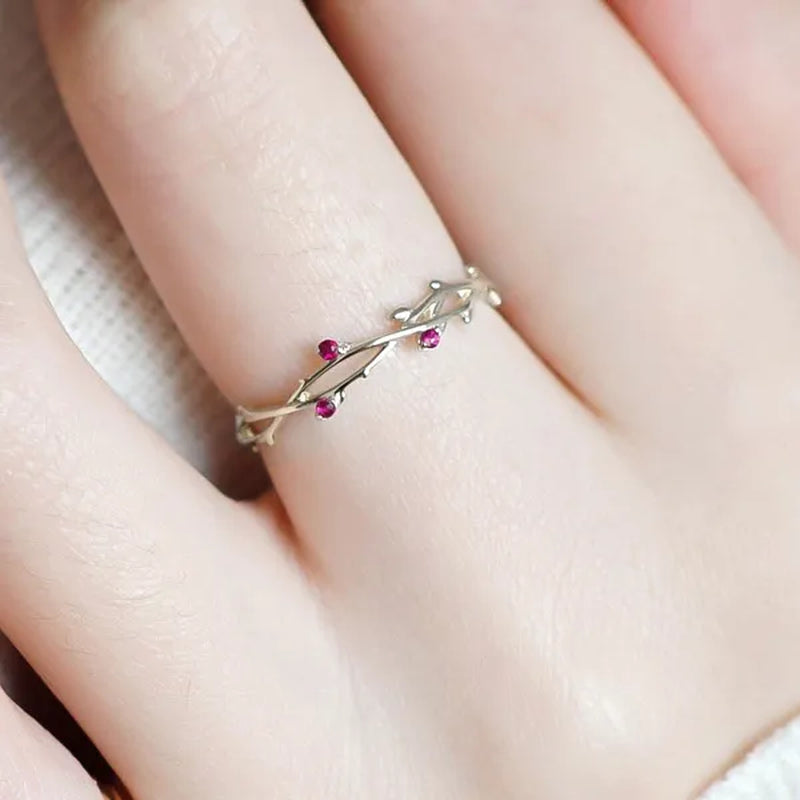 Simple Fashion Natural Ruby Gemstone Bridal Wedding Ring for Womens Engagement Wedding Party Diamond ring Engagement ring Valentine's Day Present Size 5-12 YOHAPP
