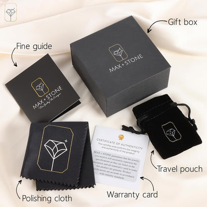 14K White Gold 8Mm Cushion Cut Birthstone Solitaire Pendant Necklace for Women with 18 Inch Box Chain