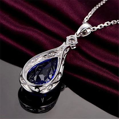 Tanzanite Pendant Sapphire Pendant and Diamond Necklace