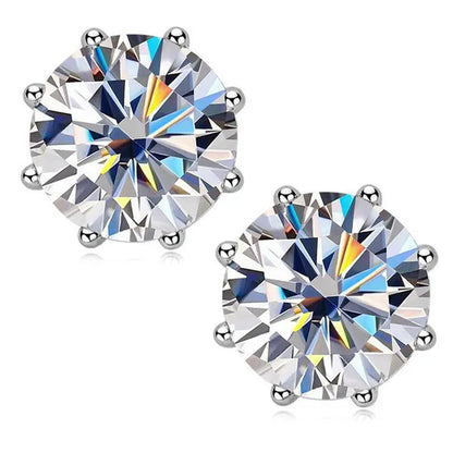 1 Pair Solitaire Diamond Stud Earrings for Women Bridal Wedding Moissanite Earrings