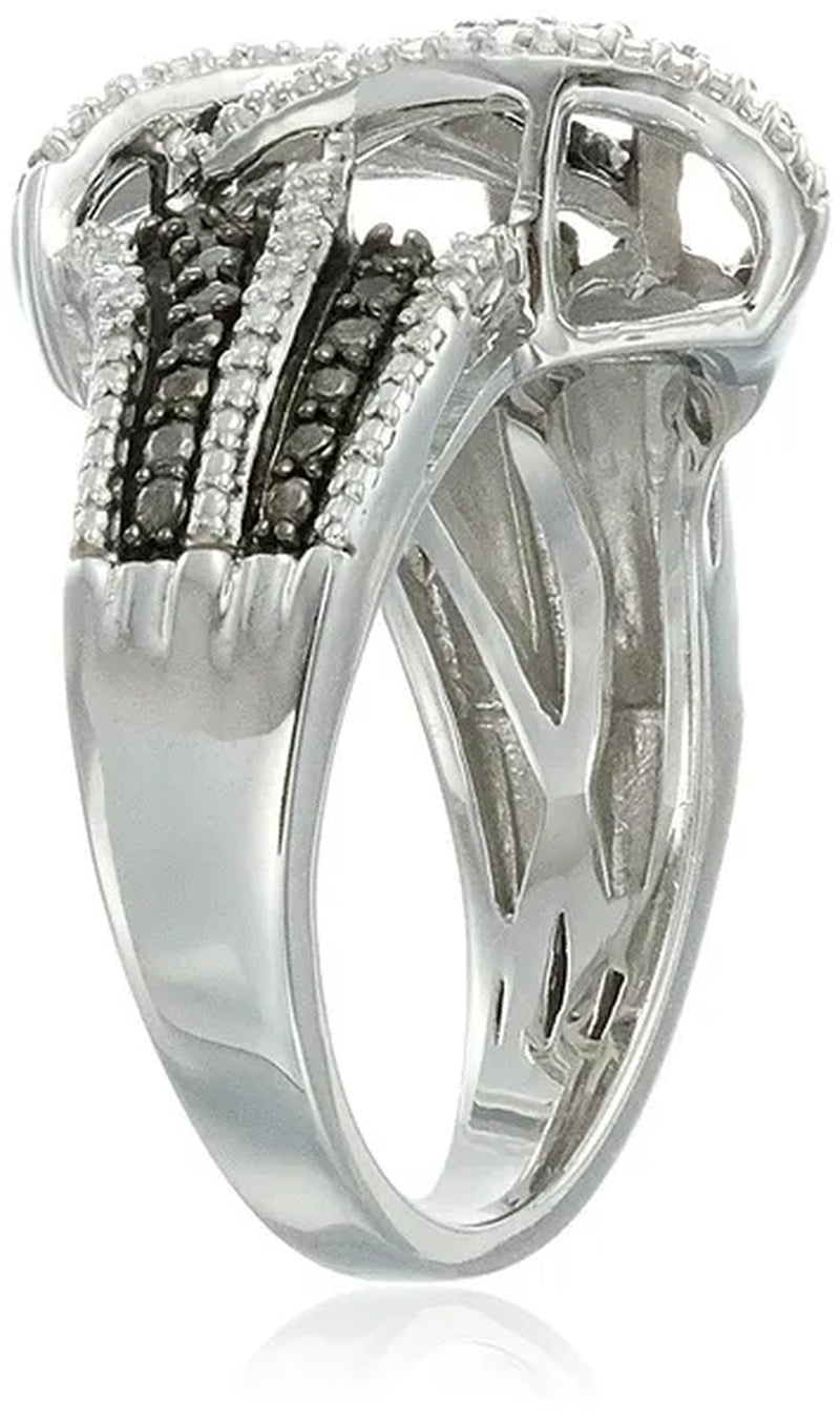 Exquisite Women's  Ring Black & White Sapphire Jewelry Birthday Proposal Gift Bridal Engagement Party Band Rings Size 5 - 11