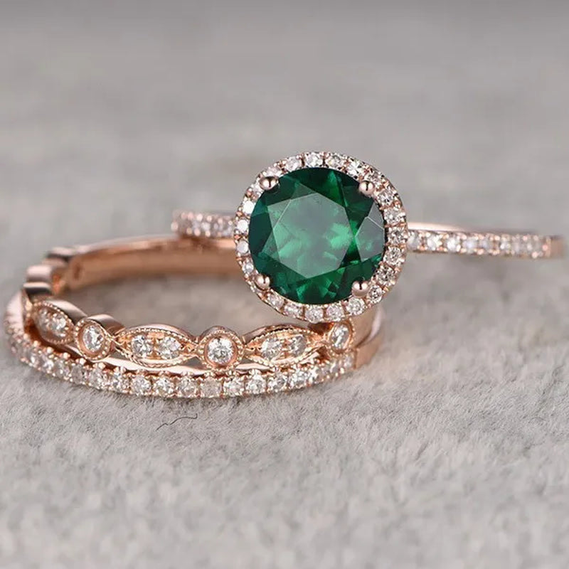 3 Piece Set Jewelry Wedding Marriage Engagement Couple Ring Set Valentine's Day Gift