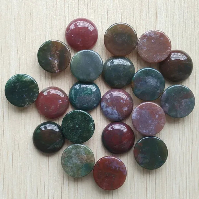 10pcs/lot 20mm Natural Gem Stone Pink Quartz Opal Malachite Tiger Eye Natural Stone Lapis Lazuli Mixed Round Cabochon 20mm DIY Jewelry Findings Accessories