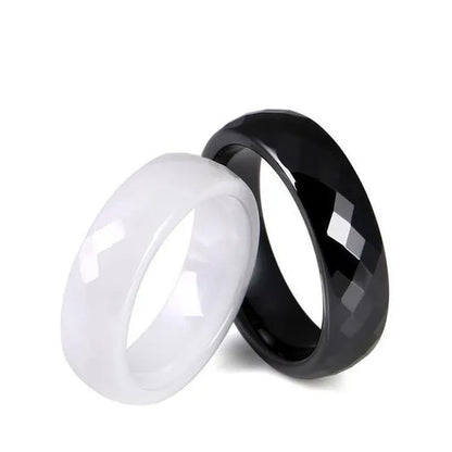 Never Faded Ceramic Ring 6mm Wide Multi-cut Couple Ring Black and White Blue Pink Nano Ceramic Ring