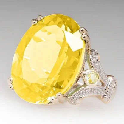 Fashion Gold Plated Plated Goose Egg Sapphire Women Wedding Engagement Ring