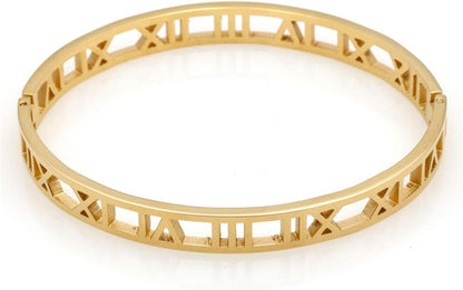 Roman Numeral Series Hollow Carved Bracelet, Fashionable Women'S Bracelet, Roman Numeral Bracelet, Three-Color Roman Bracelet