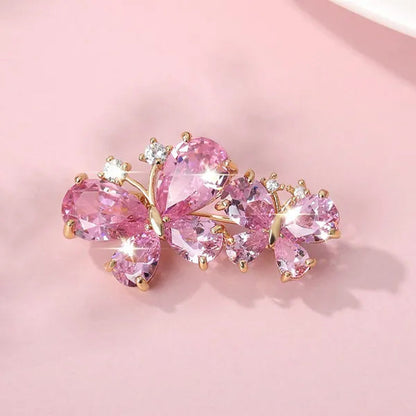 7 colors New Rhinestone Brooches for Women Butterfly Brooch Wedding Fashion Jewelry Gift Women Cute Zinc Crystal Butterfly Enamel Pin Accessories Arrow