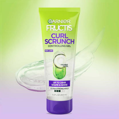Fructis Style Curl Scrunch Controlling Gel for Shape & Shine, 6.8 Fl Oz, 3 Count (Packaging May Vary)