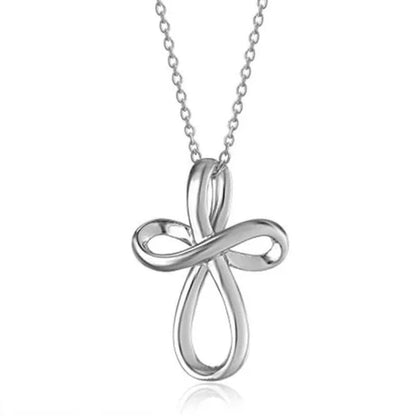 Simple Style Cross Pendant Necklace for Women Romantic Wedding Party Infinity Necklace Jewelry