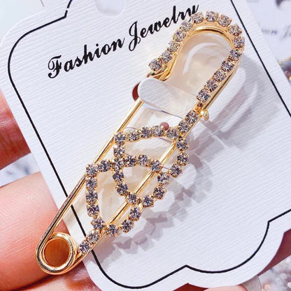 Women Brooch Pins Sweater Shawl Clips Crystal Brooches, Safety Pins Dress Shirt Clips for Women Rhinestone brooch women's anti slip button clothing accessories