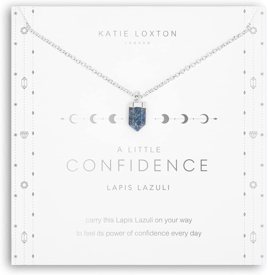 Affirmation Crystal a Little Confidence Womens Lapis Lazuli Color Plated 18 Inch Adjustable Chain Pendant Necklace