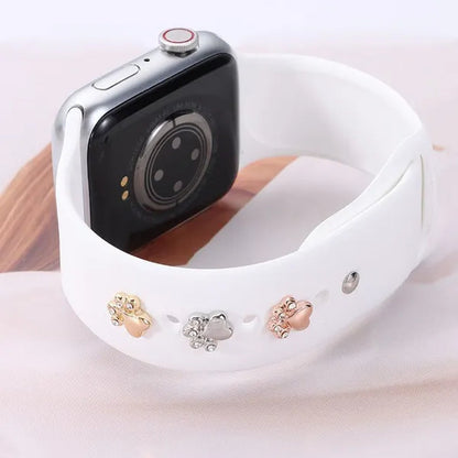 Metal Charms Watch Band Decoration Ring For Apple Diamond Ornament For iwatch Bracelet Silicone Strap Jewelry Accessories