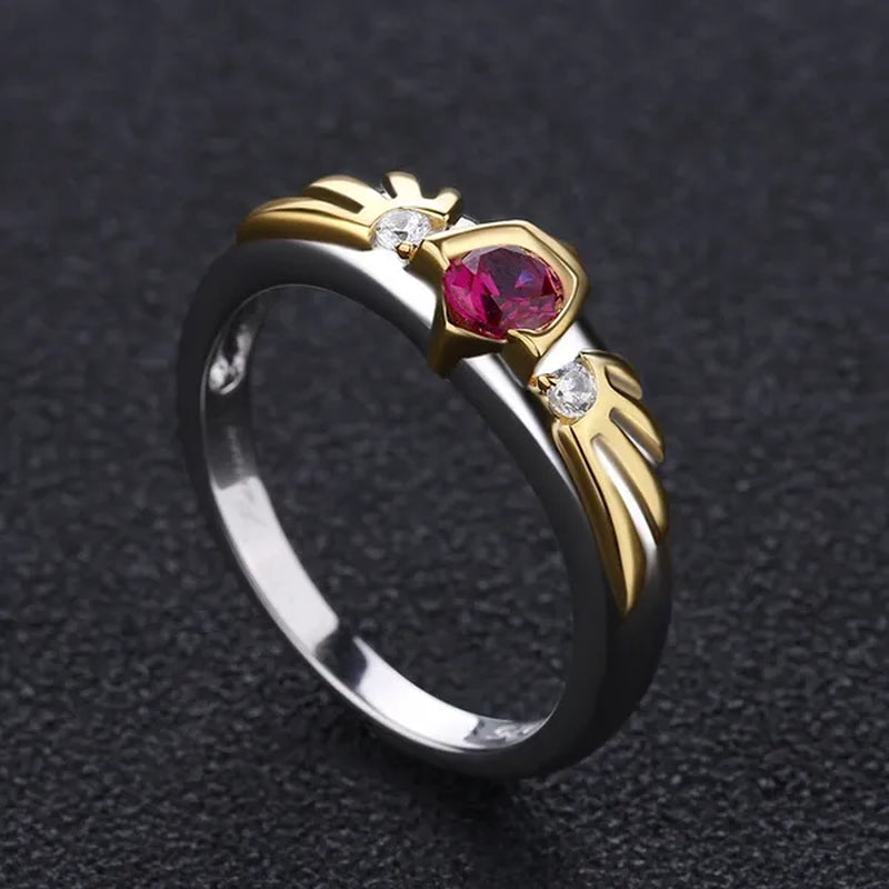 3PCS Zora‘s Sapphire Kokiri's Emerald Goron's Ruby Gold Plated Ring