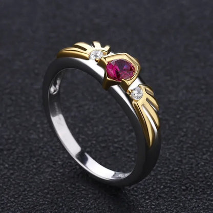 3PCS Zora‘s Sapphire Kokiri's Emerald Goron's Ruby Gold Plated Ring