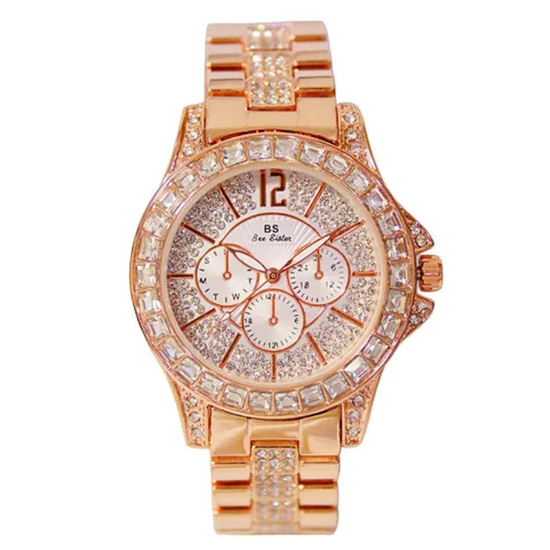 New Arrival Famous Brand Bling Watch Women Luxury Austrian Crystals Watch Rose Gold Shinning Diomand Rhinestone Fashion Bracelet