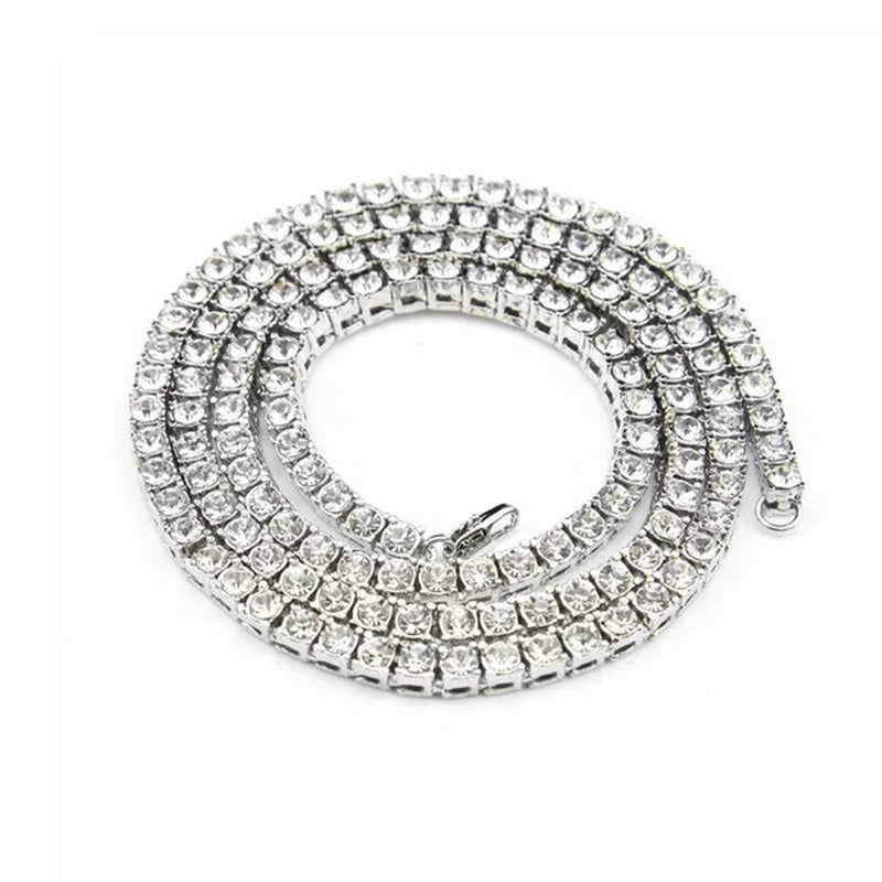 Men's Necklaces Alloy Crystal Rhinestone Diamond Chains Necklaces Hip Hop Rock Gift