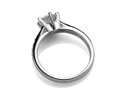 2016 Brand Female Fashion ring 1ct Cz diamond ring 925 Sterling Silver ring Engagement Wedding Band Ring for Women finger ring  RW1219
