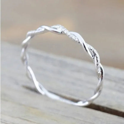 Diamond Ring Engagement Ring  Diamond Anniversary Twined Vine Simple Infinity Eternity Ring Bridal Women Promise Ring Anniversary Gold Wedding Bands Size 4-10