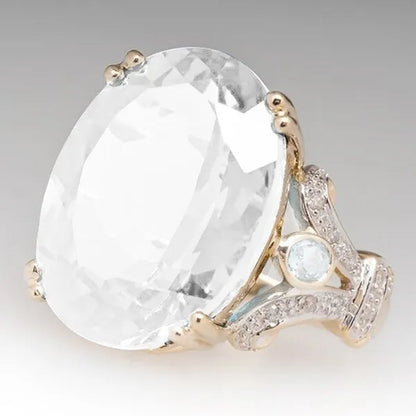 Fashion Gold Plated Plated Goose Egg Sapphire Women Wedding Engagement  Ring