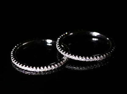 Luxurious Jewellery Women pave full Diamond Stone cz 925 Sterling silver Wedding Ring Size 5-10