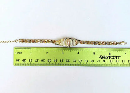 Our Lady Guadalupe Gold Plated Bracelet Pulsera Virgen De Guadalupe Oro Laminado