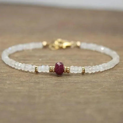 Ruby and Moonstone Bracelet Ruby Jewelry