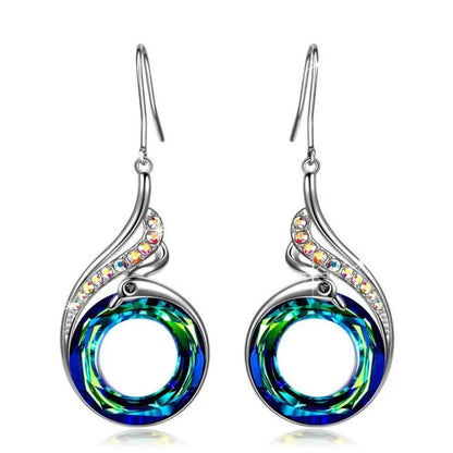 2 Colors Woman'S ❤️Nirvana of Phoenix❤️ Crystals Earrings ( Blue / Multi )