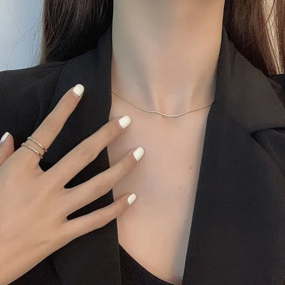 Women's Jewelry 16-inch-30-inch Single-layer Necklace Popular Style Snake Chain Metal Chain Necklace Girl Party Gift