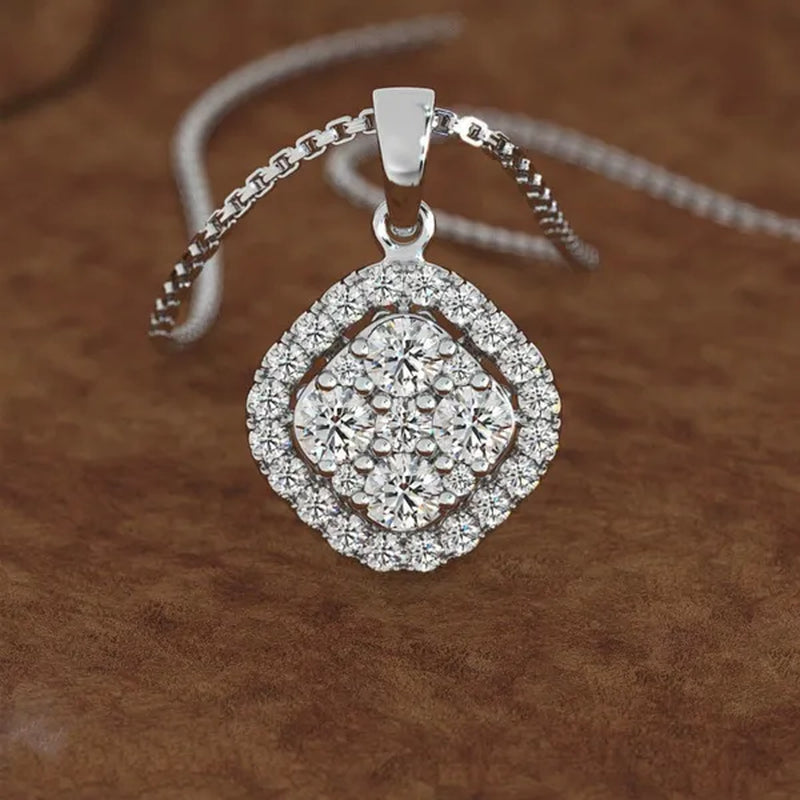Classic Wedding Jewelry Set Stud Earrings + Pendant Necklace + Ring Lady Fashion Party Accessories