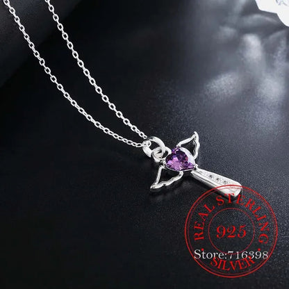 Hot Silver Creative zircon Crystal Necklace Fine Jewelry Birthday Gifts 925 Sterling Silver Cross Pendant Necklace for women men