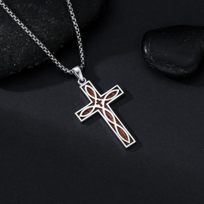 Cross Necklace 925 Sterling Silver Cross Necklace Cross Pendant Christian Religious Cross Jewelry Gifts for Men Women