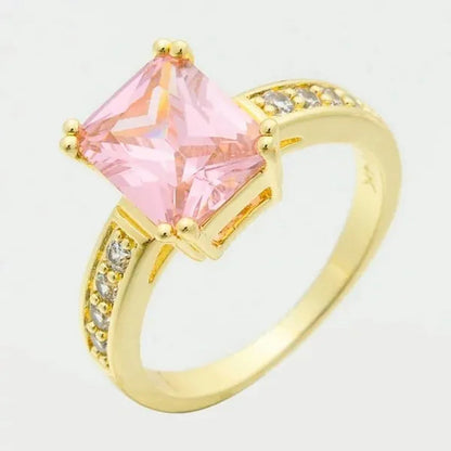 6-Color Natural 3.58CT White/Alexandrite/Sapphire/Pink/Emerald/Ruby Diamond 14K Yellow Gold Ring Size 6-10
