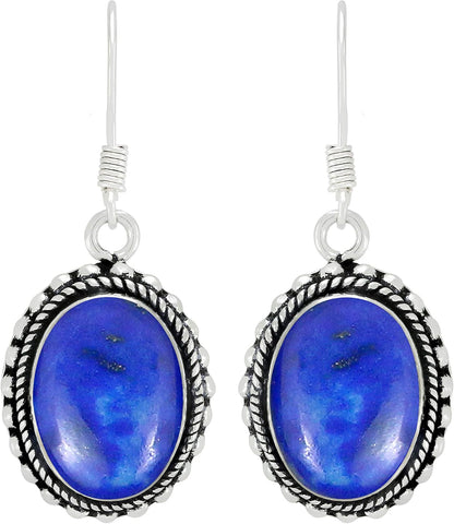 15.15 Cts Oval Shape Natural Semi Precious Gemstones Earrings for Women, Handmade Bohemian Dangle Earrings Jewelry Women'S Day Gifts for Mom Wife