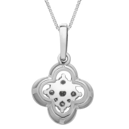 0.25 CT. T.W. I-I1 14K White Gold Diamond Flower Pendant