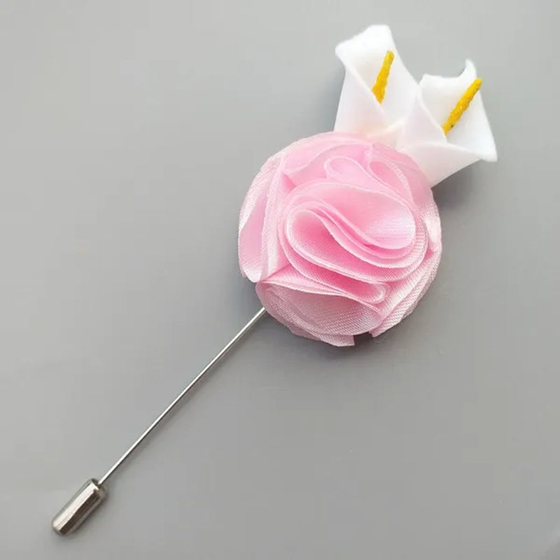 10pcs/lot Handmade Mini Calla Bride Groom Corsage Bridesmaid Sister Dress Flower Boutonniere Men's Suit Brooch Pin Wedding flower